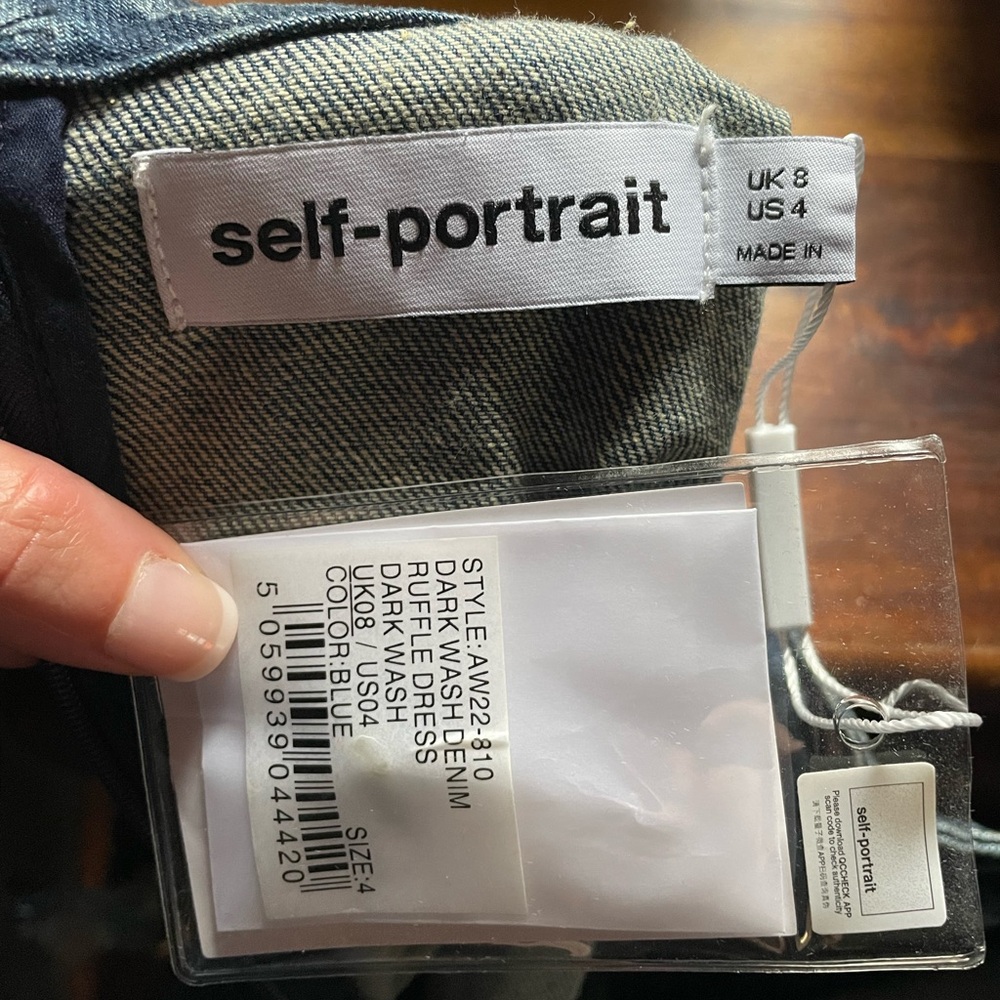 NWT Self portrait denim ruffle dress - Picture 5 of 5